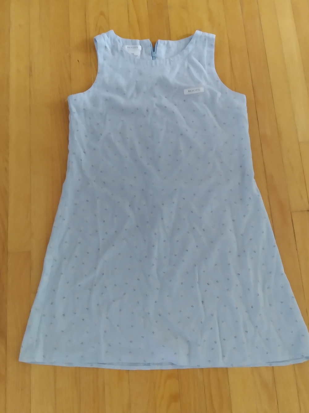 Roots Light Blue Sleeveless A-Line Kids Dress